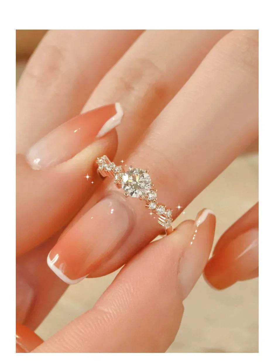 Star Engagement Rings for Women Stainless Steel Ring - HORA GIFT