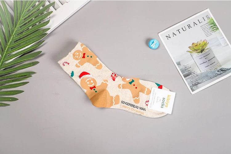 Women's Christmas Socks Cute Interesting High Quality Cartoon Santa Claus Autumn - HORA GIFT