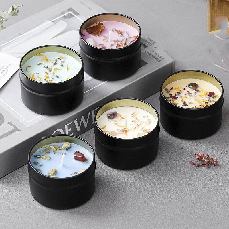 Crystal scented candles, high-end iron cans, soy wax, dried floral scented candles, wholesale scented candles, hand held gifts - HORA GIFT
