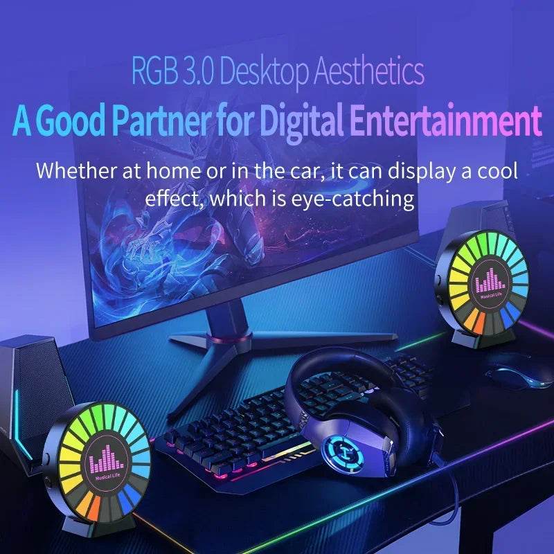 Aromatherapy Magnetic Pickup Lamp Colorful Ambient Air Fresher Round RGB Lights Rechargeable for Car Air Outlet or Room - HORA GIFT