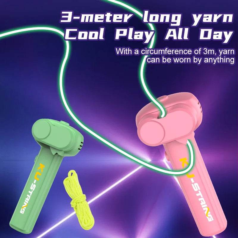 String Rope Glow in The Dark String Rope Launcher Luminous Portable Handheld String Stress Relief Toy For Kids Party Gift - HORA GIFT