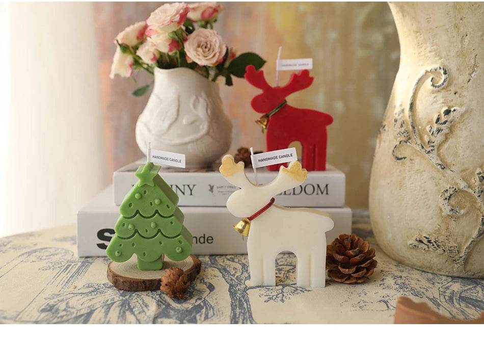 Christmas Candles Scented Deer Candles Home Decoration Merry Christmas Scented Candles Giving Festival Gift For Home New Year - HORA GIFT