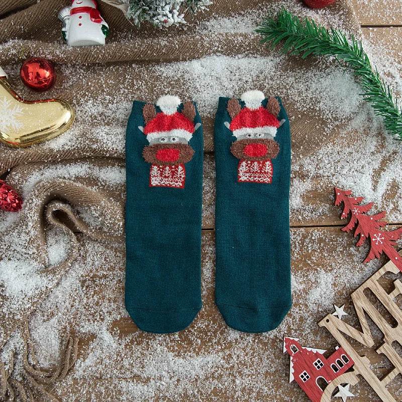 Socks Funny Elk Snowman Santa Claus Candy Bar Socks Woman Socks Socks Kids Christmas Gift Socks - HORA GIFT