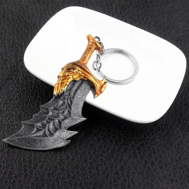 New God of War Ragnarok Keychain Kratos Ares Thor's Hammer Mjolnir Blades of Exile Leviathan Axe Weapon Penant Key Chain Jewelry - HORA GIFT