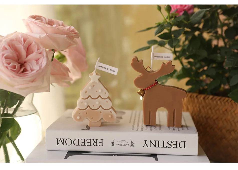 Christmas Candles Scented Deer Candles Home Decoration Merry Christmas Scented Candles Giving Festival Gift For Home New Year - HORA GIFT