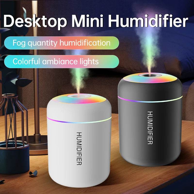 180ML Mini Air Humidifier USB Electric Aroma Diffuser Essential Oil Purifier Aromatherapy Mist Maker Lights For Car Home Bedroom - HORA GIFT