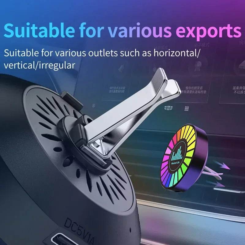 Aromatherapy Magnetic Pickup Lamp Colorful Ambient Air Fresher Round RGB Lights Rechargeable for Car Air Outlet or Room - HORA GIFT