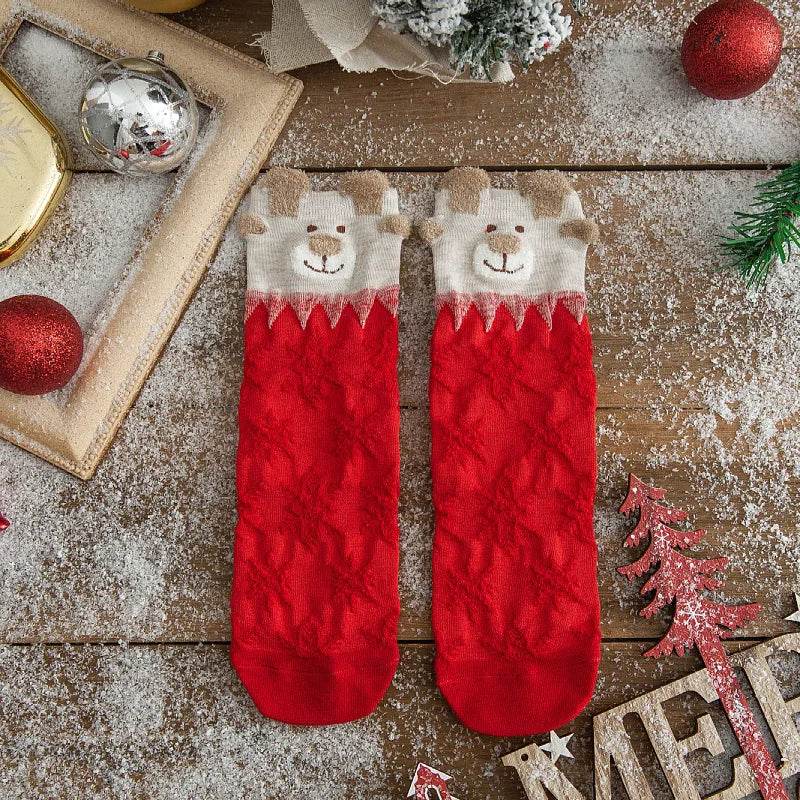 Socks Funny Elk Snowman Santa Claus Candy Bar Socks Woman Socks Socks Kids Christmas Gift Socks - HORA GIFT