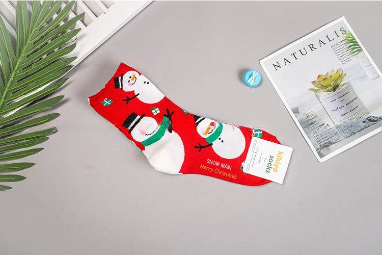 Women's Christmas Socks Cute Interesting High Quality Cartoon Santa Claus Autumn - HORA GIFT