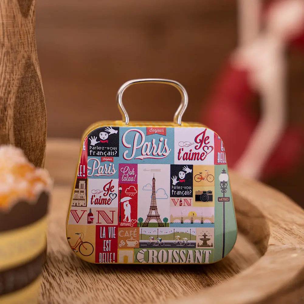 Christmas Decoration Metal Box Handbag Shape Tin Jar Jewelry Storage Cas - HORA GIFT
