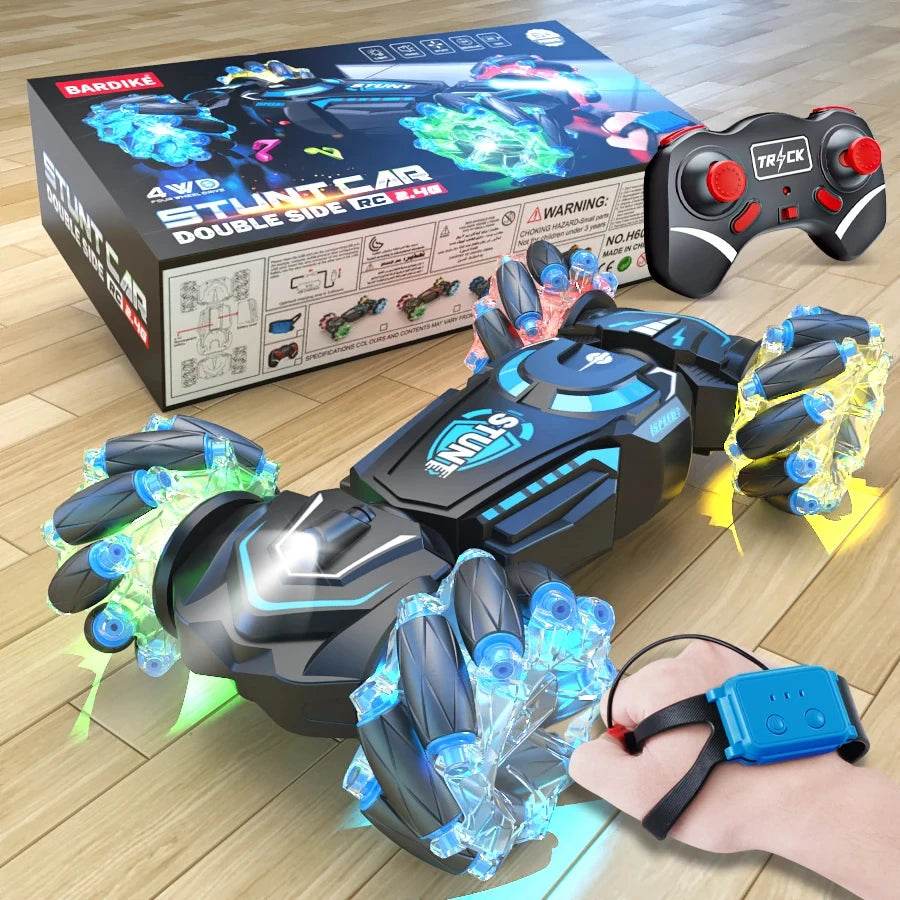 4WD RC stunt car rotation drift 2.4G wireless remote control car children's and boys sound and light toy car - HORA GIFT