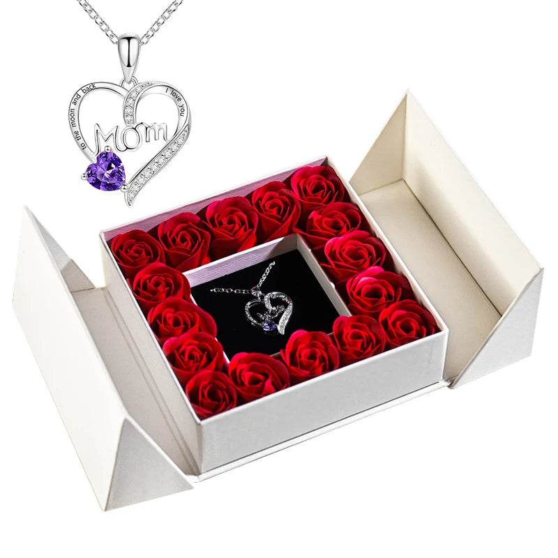 Gifts for Women Jewelry Pendant Necklace /w Soap Eternal Rose Gift Box Mother's Day - HORA GIFT