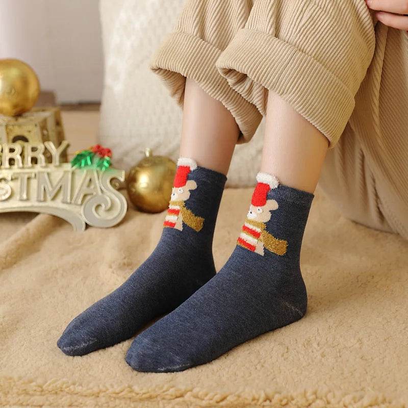 Socks Funny Elk Snowman Santa Claus Candy Bar Socks Woman Socks Socks Kids Christmas Gift Socks - HORA GIFT
