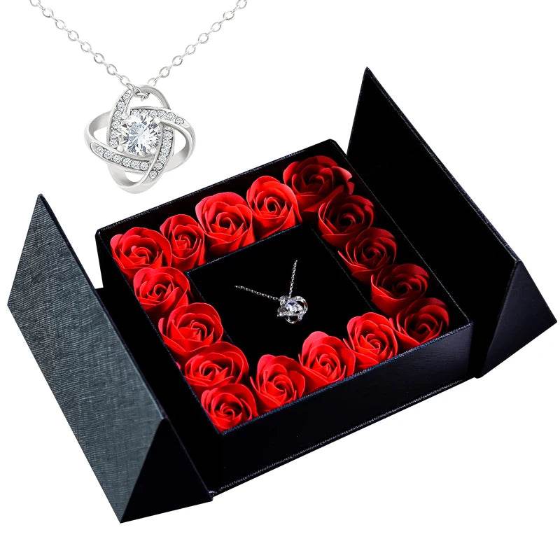 Gifts for Women Jewelry Pendant Necklace /w Soap Eternal Rose Gift Box Mother's Day - HORA GIFT