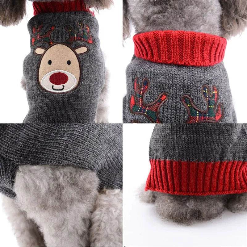 Dog Sweater Christmas Winter Warm Dog Clothes Xmas Outfit for Dogs Puppy Coat Dog - HORA GIFT