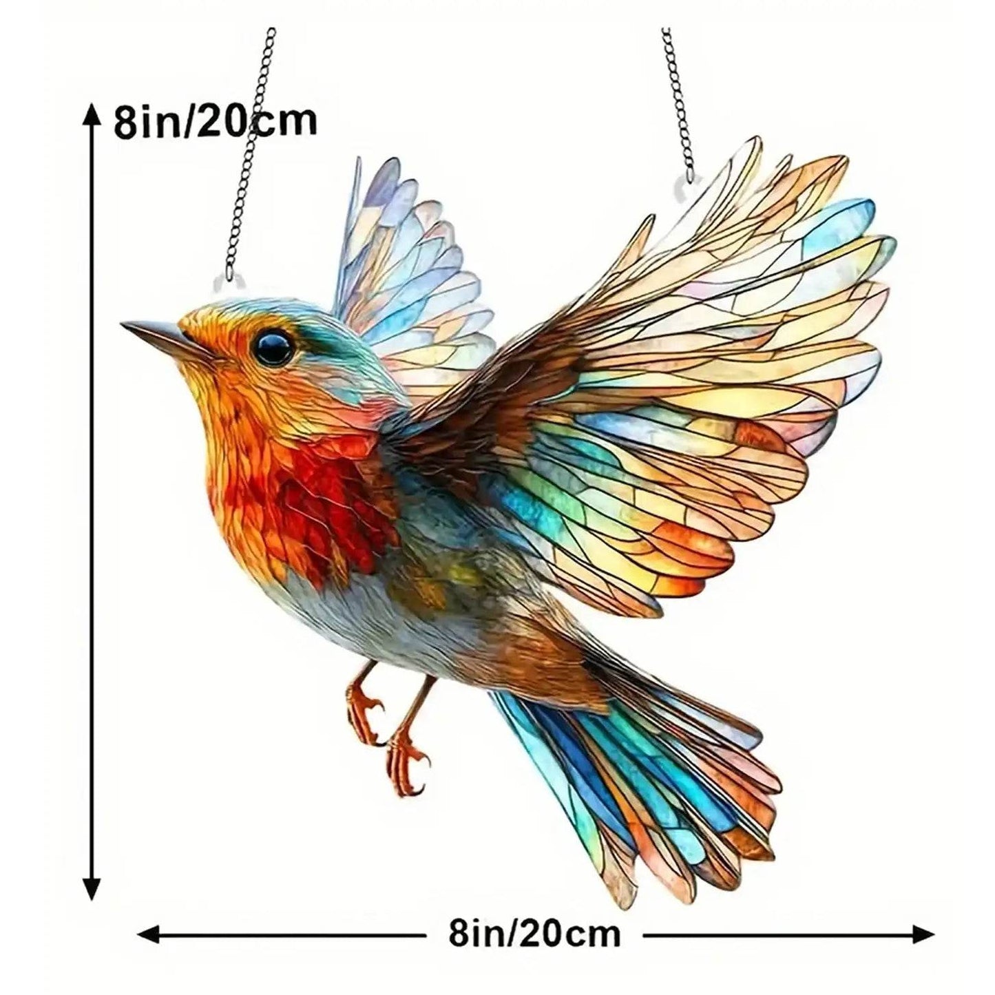 Cute Charming Cardinals Suncatcher Stained Glass Effect - HORA GIFT