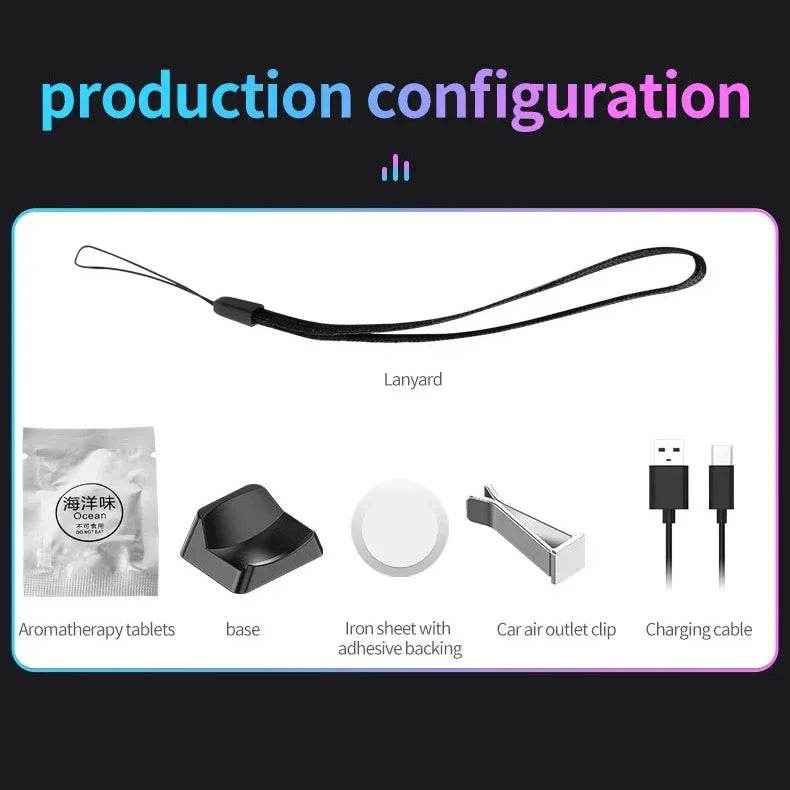 Aromatherapy Magnetic Pickup Lamp Colorful Ambient Air Fresher Round RGB Lights Rechargeable for Car Air Outlet or Room - HORA GIFT
