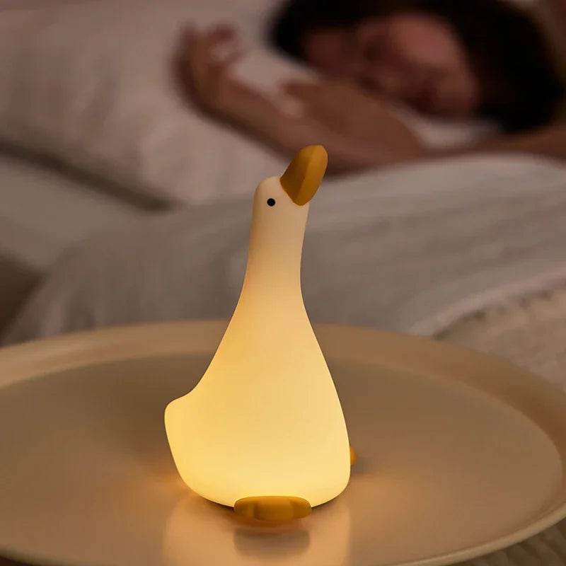 Rechargeable LED Night Light Cute Duck Silicone Patting Lamp Nursery Children Nightlights Home Bedside Room Decor Birthday Gift - HORA GIFT