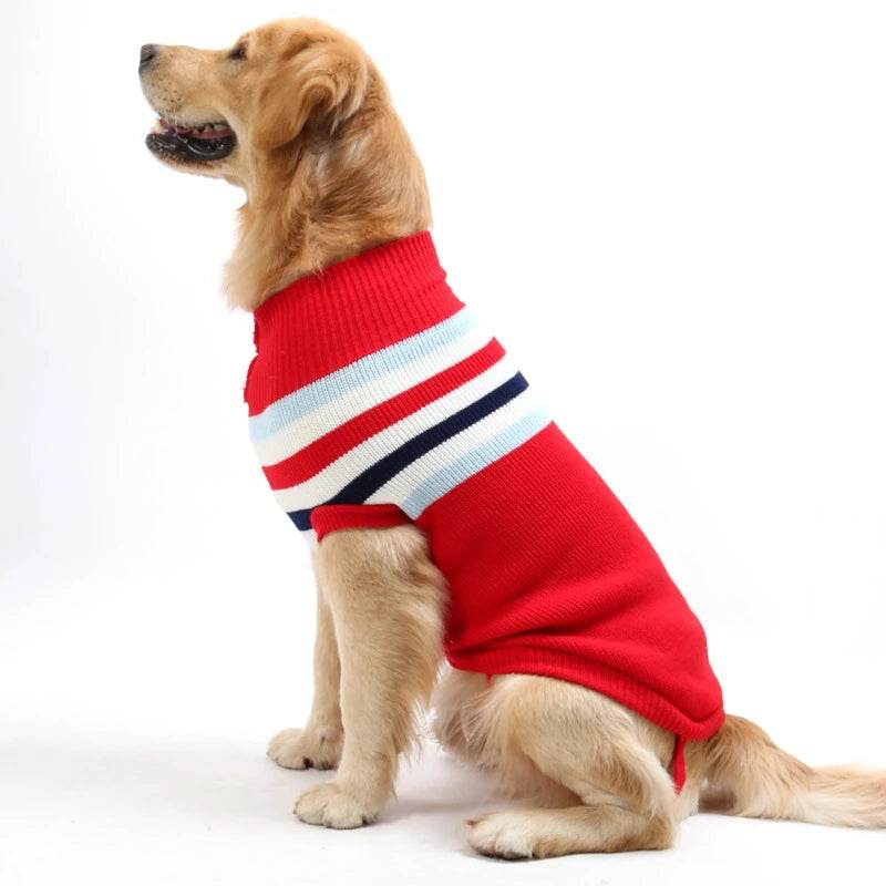 Christmas Dog Sweater Medium Large Dogs Reindeer Snowflake Knitted Sweater - HORA GIFT