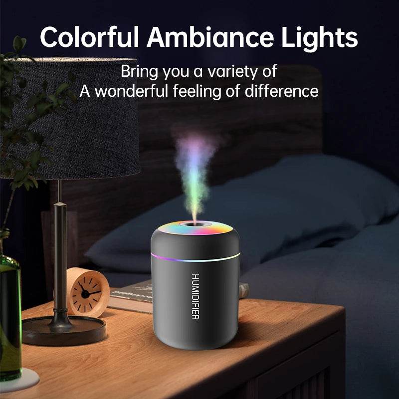 180ML Mini Air Humidifier USB Electric Aroma Diffuser Essential Oil Purifier Aromatherapy Mist Maker Lights For Car Home Bedroom - HORA GIFT