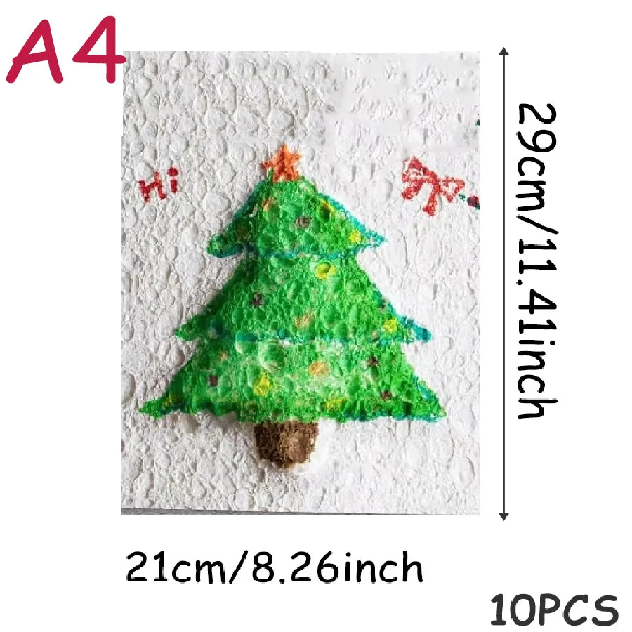 10/100Pcs 3D Drawing Magic Canvas Sponge Kids DIY Kids Painting Paper 3D Art Drawing Paper for Kids DIY Painting