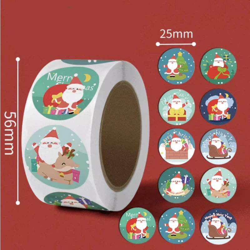 Creative Christmas Stickers Kids Christmas Eve Cartoon Stickers Cute Snowflake Santa Stickers Gifts - HORA GIFT