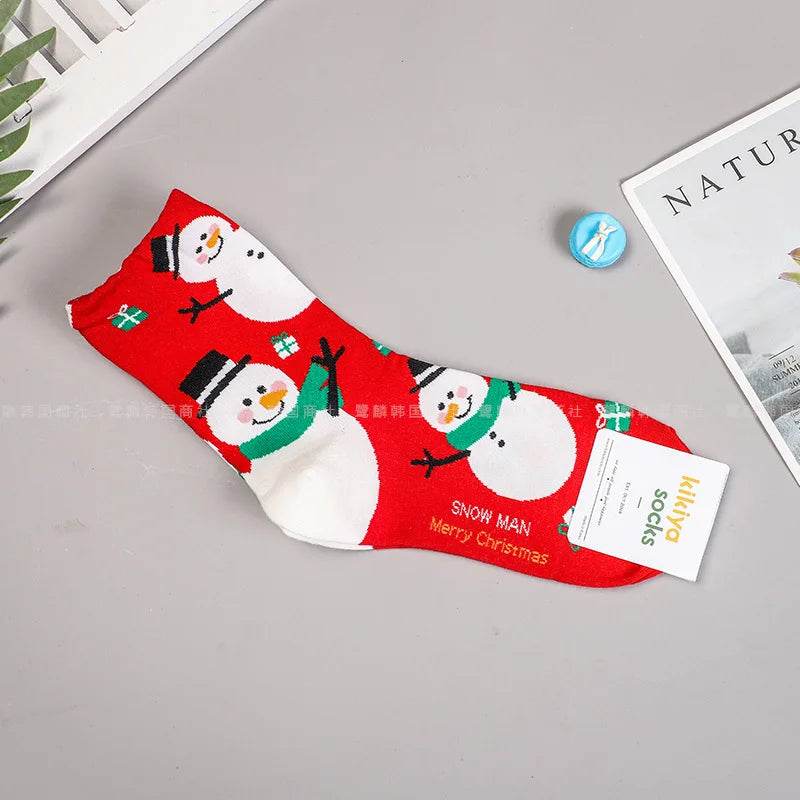 Women's Christmas Socks Cute Interesting High Quality Cartoon Santa Claus Autumn - HORA GIFT