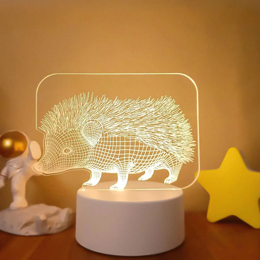 Romantic Love 3D Acrylic Led Lamp for Home Children's Night Light Table Lamp Birthday Party Decor Valentine's Day Bedside Lamp