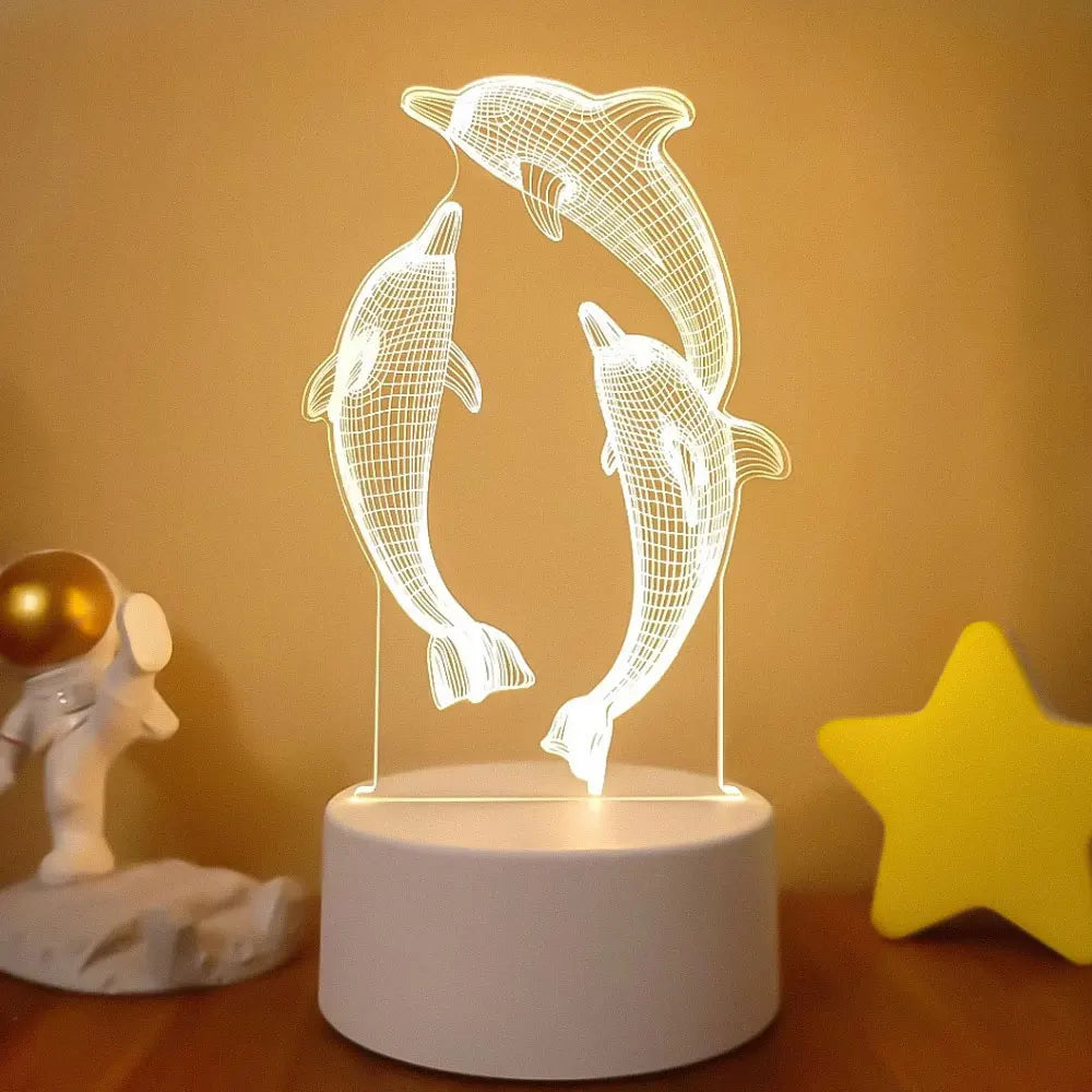 Romantic Love 3D Acrylic Led Lamp for Home Children's Night Light Table Lamp Birthday Party Decor Valentine's Day Bedside Lamp