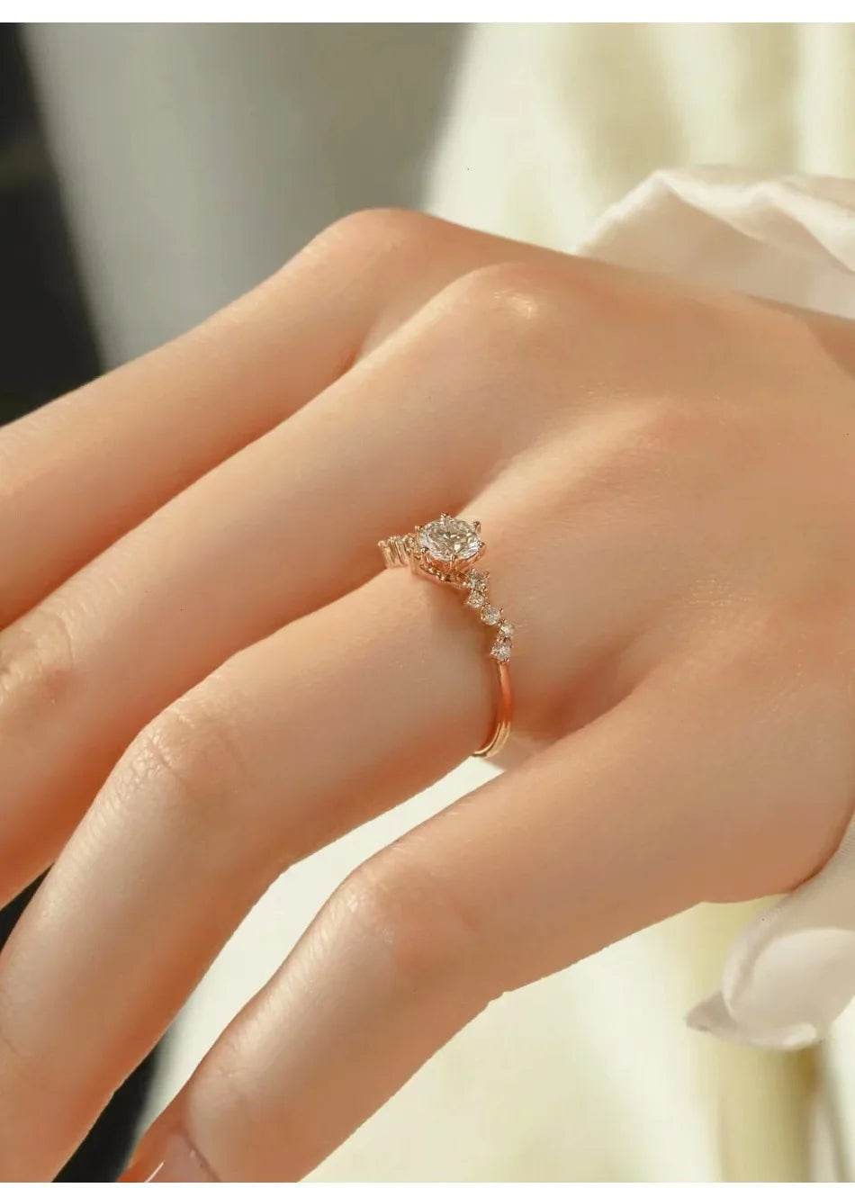 Star Engagement Rings for Women Stainless Steel Ring - HORA GIFT
