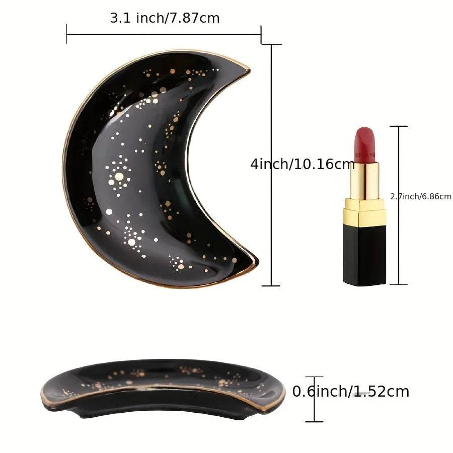 1pc ceramic moon jewelry dish - HORA GIFT