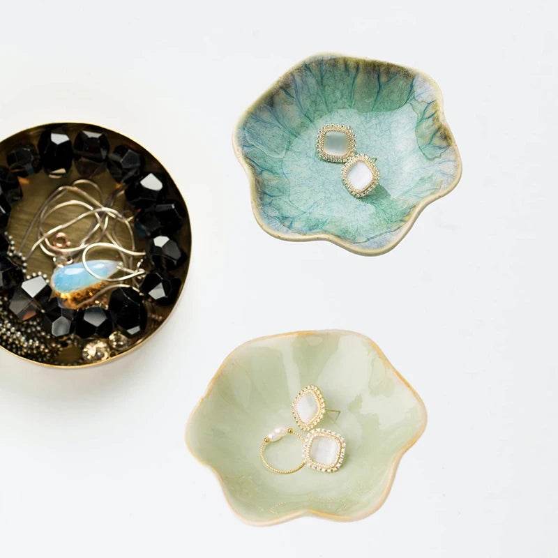 Lotus Jewelry Tray Ceramic Ring Dish Small - HORA GIFT