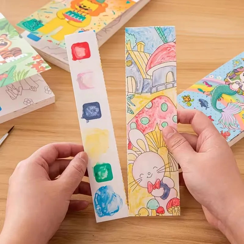 12pages Children's Watercolor Coloring Book,Developmental Toys,Kid's Drawing Toys For Thanksgiving, Easter, Christmas Gifts