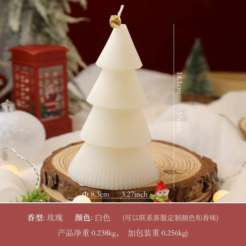 Christmas Tree Candle for Festive Decor Red Green Home Decorative Candle - HORA GIFT