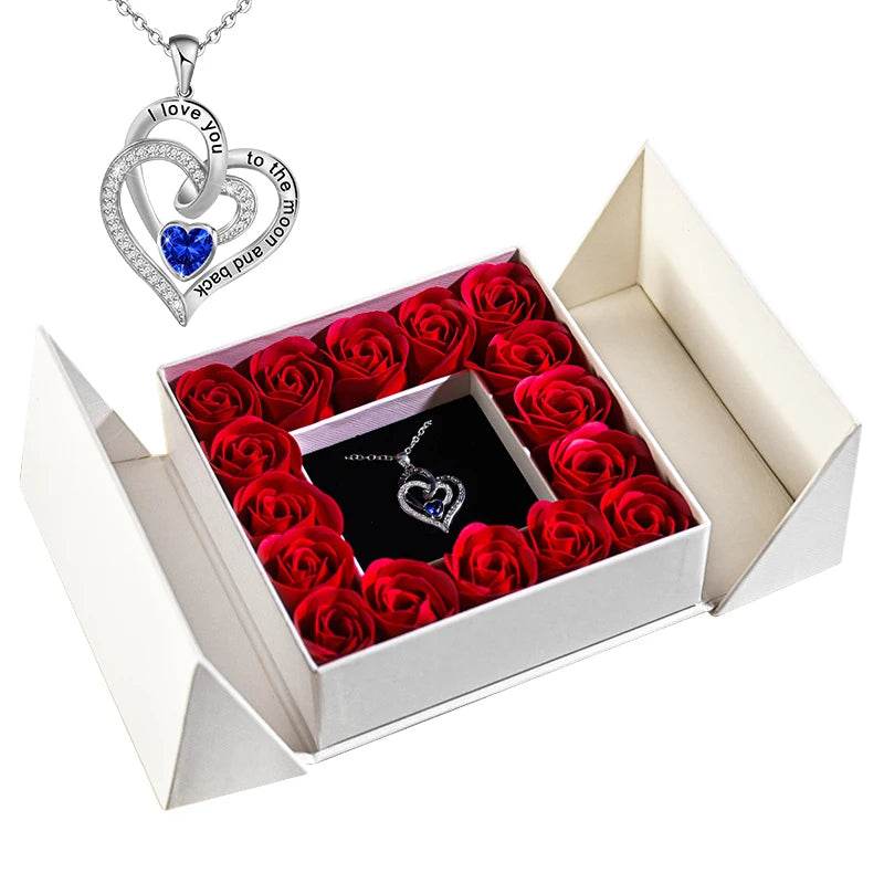 Gifts for Women Jewelry Pendant Necklace /w Soap Eternal Rose Gift Box Mother's Day - HORA GIFT