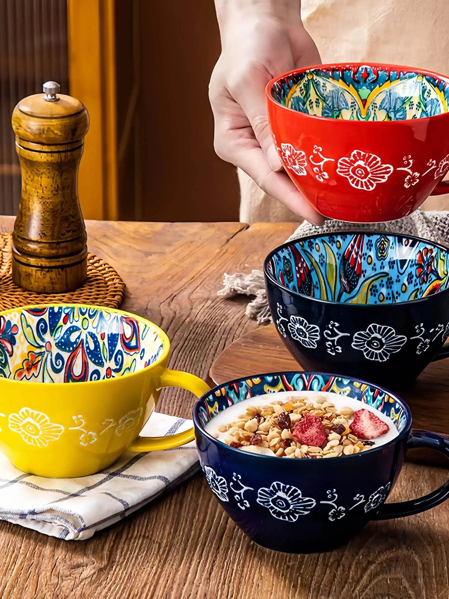 Bohemian Morning Tea Mug, 13.5 oz Ceramic Coffee Mug for Family Colleagues Teachers Wives Husbands Sisters Brothers Funny - HORA GIFT