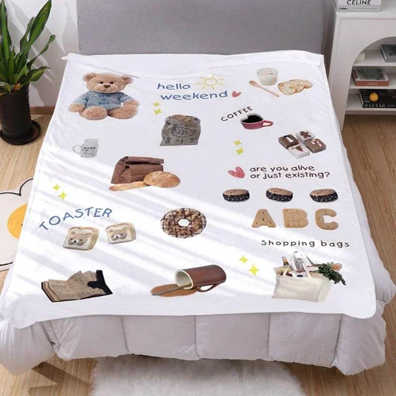 Nordic Throw Blankets Home Decor Flannel Bed Blanket - HORA GIFT