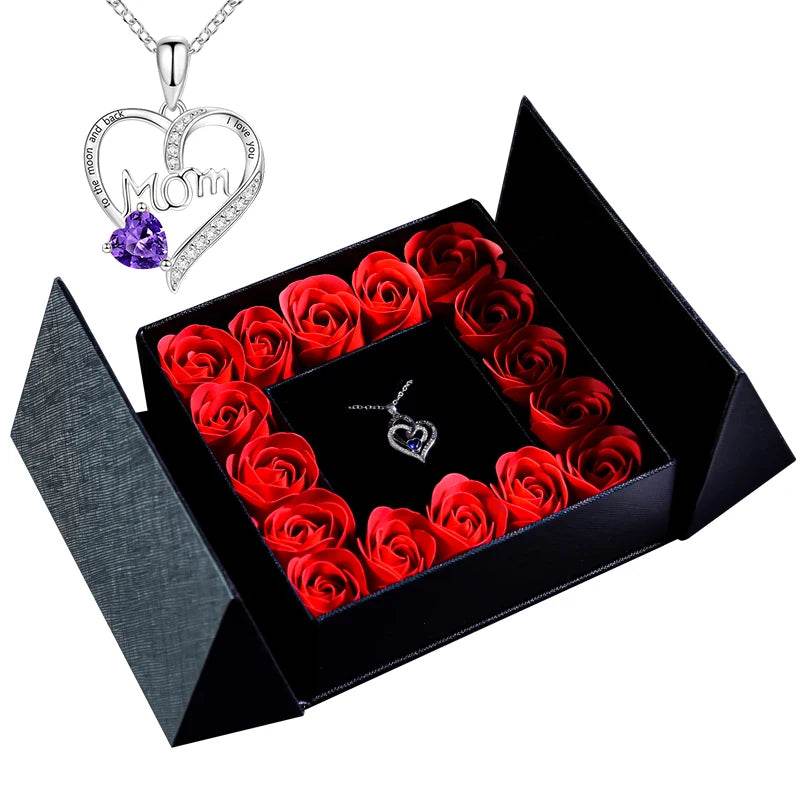Gifts for Women Jewelry Pendant Necklace /w Soap Eternal Rose Gift Box Mother's Day - HORA GIFT