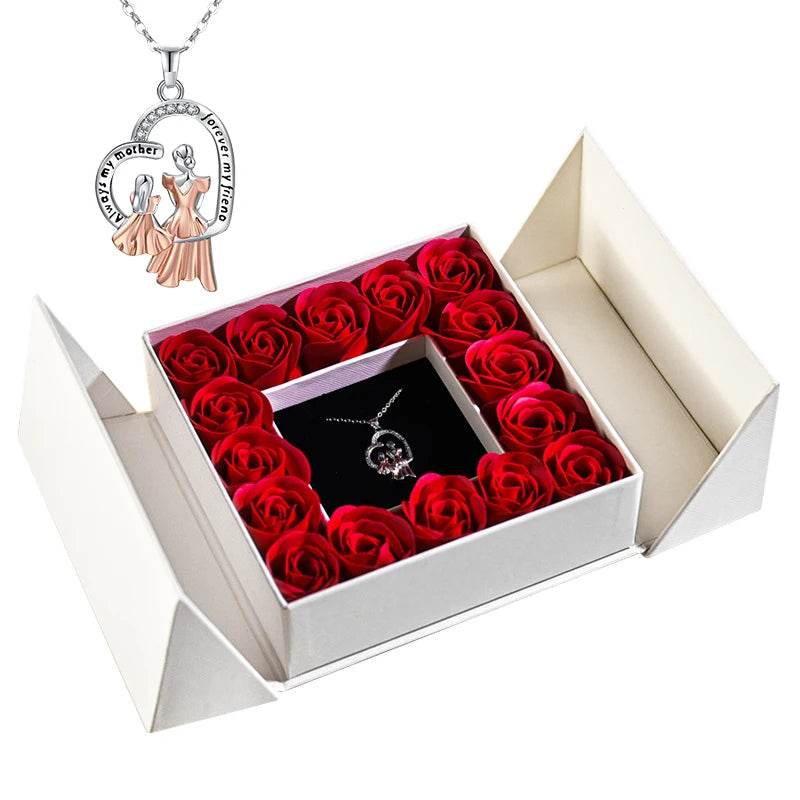 Gifts for Women Jewelry Pendant Necklace /w Soap Eternal Rose Gift Box Mother's Day - HORA GIFT
