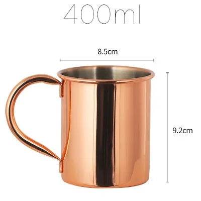 1pcs 550ml 18 Ounces Moscow Mule Mug Stainless Steel Hammered Copper - HORA GIFT