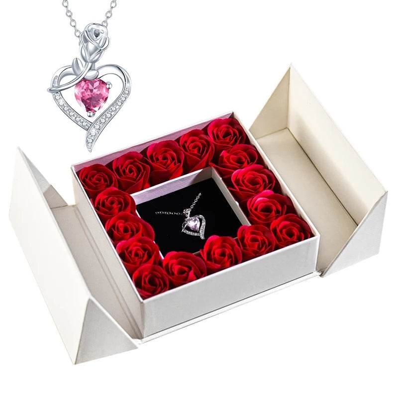 Gifts for Women Jewelry Pendant Necklace /w Soap Eternal Rose Gift Box Mother's Day - HORA GIFT