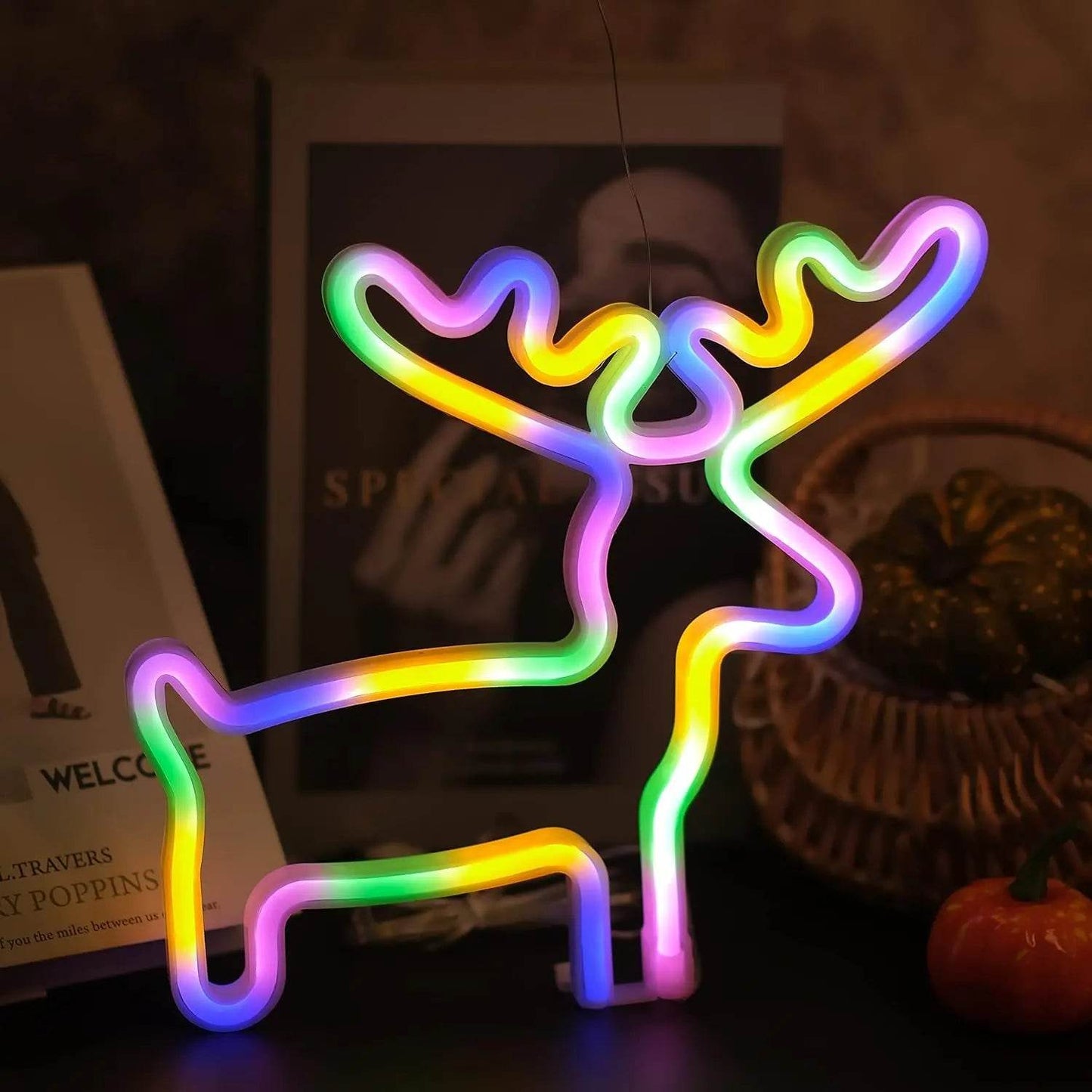 Christmas Decorative Lights, Elk Santa Claus Cute Led Lights, USB or Battery Powered - HORA GIFT