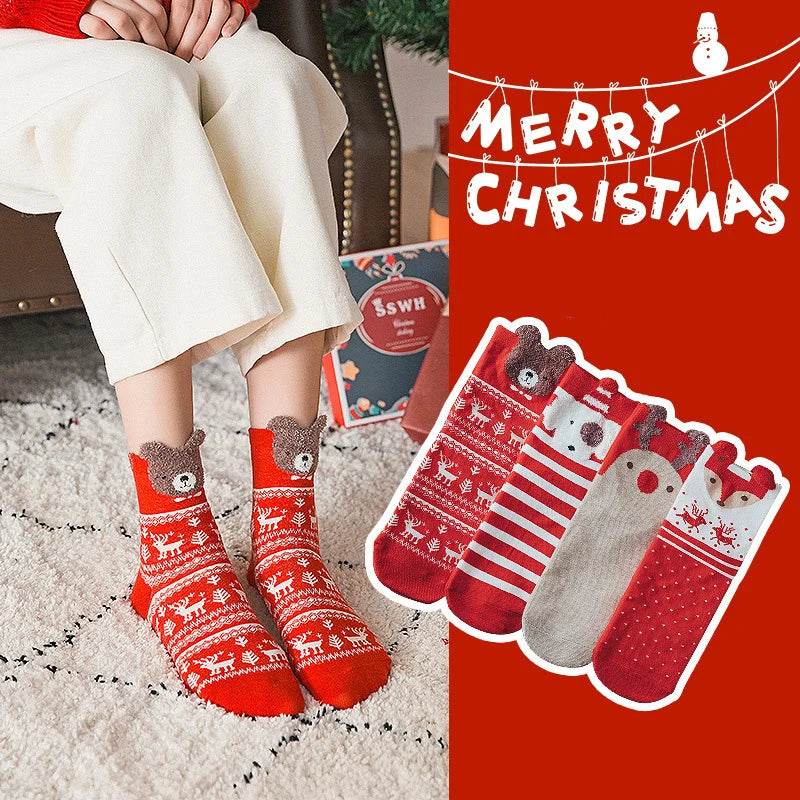 Socks Funny Elk Snowman Santa Claus Candy Bar Socks Woman Socks Socks Kids Christmas Gift Socks - HORA GIFT