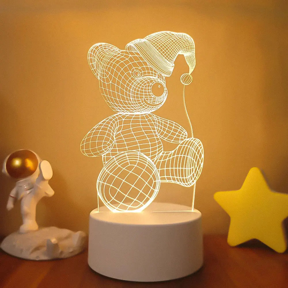 Romantic Love 3D Acrylic Led Lamp for Home Children's Night Light Table Lamp Birthday Party Decor Valentine's Day Bedside Lamp