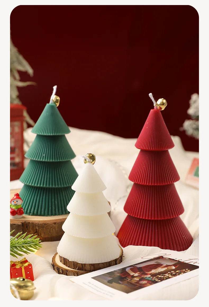 Christmas Tree Candle for Festive Decor Red Green Home Decorative Candle - HORA GIFT
