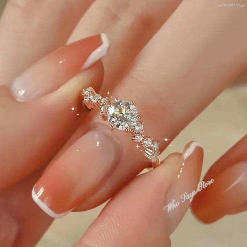 Star Engagement Rings for Women Stainless Steel Ring - HORA GIFT