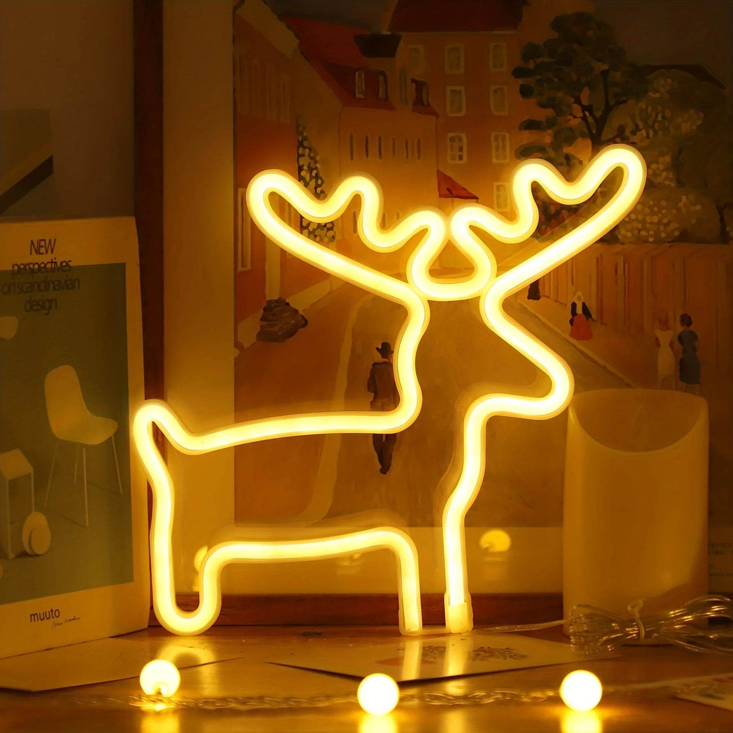 Christmas Decorative Lights, Elk Santa Claus Cute Led Lights, USB or Battery Powered - HORA GIFT