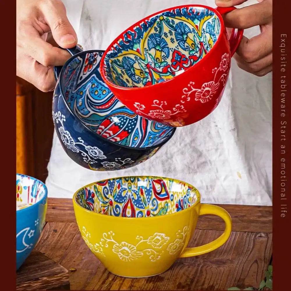 Bohemian Morning Tea Mug, 13.5 oz Ceramic Coffee Mug for Family Colleagues Teachers Wives Husbands Sisters Brothers Funny - HORA GIFT