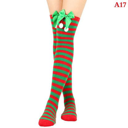 Christmas Ornaments Socks Striped Long Stockings Christmas - HORA GIFT