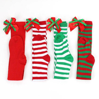 Christmas Ornaments Socks Striped Long Stockings Christmas - HORA GIFT